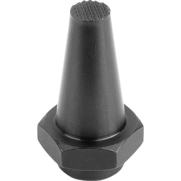 Rest Pad W Spigot, Form:C Serrated, Internal Thread D=M10, H=20, Sw=24, Carbon Steel